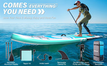 Load image into Gallery viewer, CAMULAND 10’6” x 32”x 6” Paddle Boards for Adults with Premium SUP Accessories and Backpack, Inflatable Paddle Board Stand up Adults with Adjustable Paddle and Removable Fin