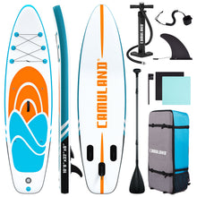 Load image into Gallery viewer, CAMULAND Paddle Boards for Adults with Premium SUP Accessories and Backpack, Inflatable Paddle Board Stand up Adults with Adjustable Paddle and Removable Fin Orange