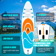 Load image into Gallery viewer, CAMULAND Paddle Boards for Adults with Premium SUP Accessories and Backpack, Inflatable Paddle Board Stand up Adults with Adjustable Paddle and Removable Fin Orange