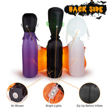 Load image into Gallery viewer, 5FT Halloween Inflatable Decorations, CAMULAND Halloween Inflatable Built-in LED Lights Blow Up Yard Decoration with Mummy, Vampire, Green-Faced Ghost and TRICK OR TREAT, Ideal for Gardens, Yards and Lawns