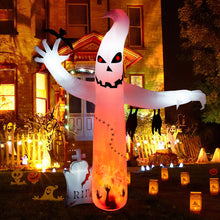 Load image into Gallery viewer, 8FT Inflatable Halloween Decorations, CAMULAND Halloween Ghost inflatable Built-in LED Lights with Ground Stakes, Ropes and Sandbags, LED Lights Blow Up outdoor Decor for Yard, Gardens and Lawns