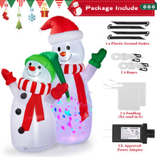 Load image into Gallery viewer, Christmas Inflatables, CAMULAND 6FT Inflatable Christmas Decorations Inflatable Snowman with Built-in LED Lights, Outdoor Christmas Decorations Blow-up Decor for Yard, Garden and Party