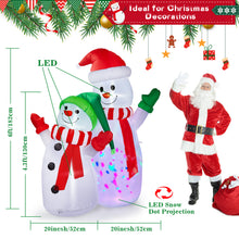 Load image into Gallery viewer, Christmas Inflatables, CAMULAND 6FT Inflatable Christmas Decorations Inflatable Snowman with Built-in LED Lights, Outdoor Christmas Decorations Blow-up Decor for Yard, Garden and Party