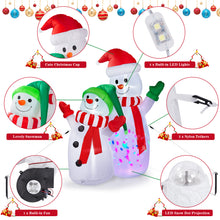 Load image into Gallery viewer, Christmas Inflatables, CAMULAND 6FT Inflatable Christmas Decorations Inflatable Snowman with Built-in LED Lights, Outdoor Christmas Decorations Blow-up Decor for Yard, Garden and Party