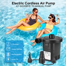 Load image into Gallery viewer, USB Rechargeable Cordless Electric Air Pump inflatables Deflator Bed Mattress
