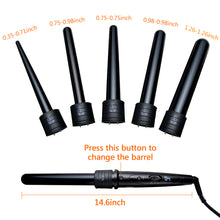 Load image into Gallery viewer, 5 IN 1 Curling Iron Wand Set Hair Curler Set w/ 5 Interchangeable Barrels Roller