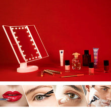 Load image into Gallery viewer, Tri-fold Vanity Makeup LED Mirror USB Touch Screen 10X Magnifing Mirror Tabletop