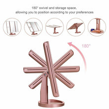 Load image into Gallery viewer, Tri-fold Vanity Makeup LED Mirror USB Touch Screen 10X Magnifing Mirror Tabletop