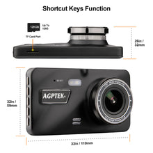 Load image into Gallery viewer, Black 4 in Vehicle 1080P Car Dashboard DVR Camera Video Recorder Dash Cam G-Sensor