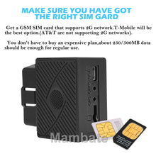 Load image into Gallery viewer, OBD II GPS GPRS Tracker Real Time Vehicle Tracking Device for Car Truck Locator