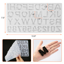 Load image into Gallery viewer, DIY Casting Mold, FIXM Alphabet Silicone Mold Letter Jewelry Making Mold, Number Alphabet Mold for DIY Craft Casting Mould with resin decoration fillers Set Kit