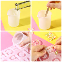 Load image into Gallery viewer, DIY Casting Mold, FIXM Alphabet Silicone Mold Letter Jewelry Making Mold, Number Alphabet Mold for DIY Craft Casting Mould with resin decoration fillers Set Kit
