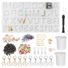 Load image into Gallery viewer, DIY Casting Mold, FIXM Alphabet Silicone Mold Letter Jewelry Making Mold, Number Alphabet Mold for DIY Craft Casting Mould with resin decoration fillers Set Kit