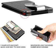 Load image into Gallery viewer, FITNATE Money Clip Carbon Fiber Wallet Pocket RIFD Blocking Card Holder Minimalist