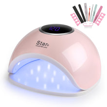 Load image into Gallery viewer, Pink FINATE 72W UV LED Gel Nail Lamp with 4 Timers Auto Sensor Quick Dry Manicure Set