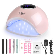 Load image into Gallery viewer, Pink FINATE 72W UV LED Gel Nail Lamp with 4 Timers Auto Sensor Quick Dry Manicure Set