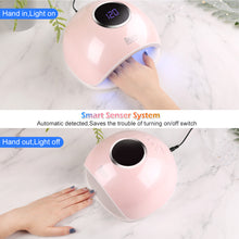 Load image into Gallery viewer, Pink FINATE 72W UV LED Gel Nail Lamp with 4 Timers Auto Sensor Quick Dry Manicure Set
