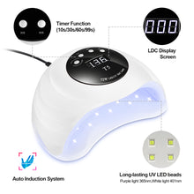 Load image into Gallery viewer, White LED Nail Lamp 48W UV LED Gel Nail Lamp with 4 Timers 10s/30s/60s/99s Auto Sensor
