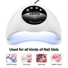 Load image into Gallery viewer, White LED Nail Lamp 48W UV LED Gel Nail Lamp with 4 Timers 10s/30s/60s/99s Auto Sensor