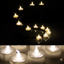 Load image into Gallery viewer, 100pcs LED Flickering Candles Tea Light Warm White Flameless Smokeless Flashing