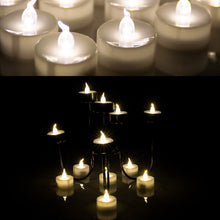 Load image into Gallery viewer, 100pcs LED Flickering Candles Tea Light Warm White Flameless Smokeless Flashing