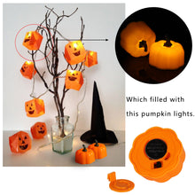 Load image into Gallery viewer, IMAGE 12 Packs LED Pumpkin Lights Battery Operated Pumpkin Tealight Candles for Halloween, Christmas, Thanksgiving and Theme Parties