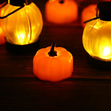 Load image into Gallery viewer, IMAGE 12 Packs LED Pumpkin Lights Battery Operated Pumpkin Tealight Candles for Halloween, Christmas, Thanksgiving and Theme Parties