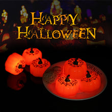 Load image into Gallery viewer, 12 Packs LED Pumpkin Lights Battery Operated Pumpkin Tealight Candles for Halloween, Christmas, Thanksgiving and Theme Parties