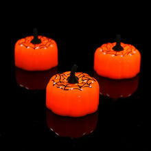 Load image into Gallery viewer, 12 Packs LED Pumpkin Lights Battery Operated Pumpkin Tealight Candles for Halloween, Christmas, Thanksgiving and Theme Parties