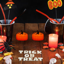 Load image into Gallery viewer, 12 Packs LED Pumpkin Lights Battery Operated Pumpkin Tealight Candles for Halloween, Christmas, Thanksgiving and Theme Parties