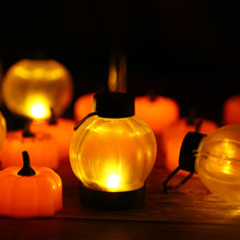 Load image into Gallery viewer, 12 Packs LED Pumpkin Tealights Smokeless Candles Halloween Chrismas Parties