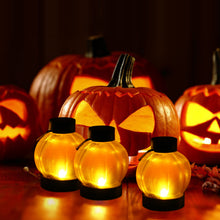 Load image into Gallery viewer, 12 Packs LED Pumpkin Tealights Smokeless Candles Halloween Chrismas Parties