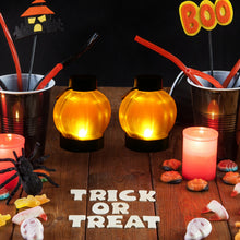 Load image into Gallery viewer, 12 Packs LED Pumpkin Tealights Smokeless Candles Halloween Chrismas Parties