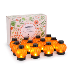 Load image into Gallery viewer, 12 Packs LED Pumpkin Tealights Smokeless Candles Halloween Chrismas Parties