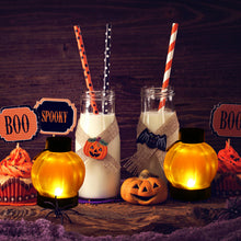 Load image into Gallery viewer, 12 Packs LED Pumpkin Tealights Smokeless Candles Halloween Chrismas Parties