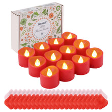 Load image into Gallery viewer, 12Pcs Amber Yellow LED Tealight Flameless Candles with Timer