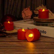Load image into Gallery viewer, 12Pcs Amber Yellow LED Tealight Flameless Candles with Timer