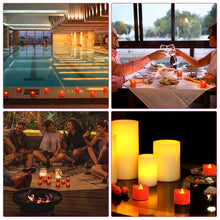 Load image into Gallery viewer, 12Pcs Amber Yellow LED Tealight Flameless Candles with Timer