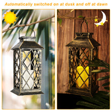 Load image into Gallery viewer, Solar Powered Led Outdoor Lantern Waterproof Candle Hanging Light Patio Pathway Yard Decoration