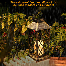 Load image into Gallery viewer, Solar Powered Led Outdoor Lantern Waterproof Candle Hanging Light Patio Pathway Yard Decoration