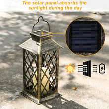 Load image into Gallery viewer, Solar Powered Led Outdoor Lantern Waterproof Candle Hanging Light Patio Pathway Yard Decoration