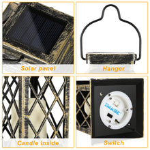 Load image into Gallery viewer, Solar Powered Led Outdoor Lantern Waterproof Candle Hanging Light Patio Pathway Yard Decoration