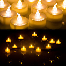 Load image into Gallery viewer, 100pcs Amber Yellow LED Candle Tea Light Flameless Steady Tealight