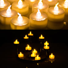 Load image into Gallery viewer, 100pcs Amber Yellow LED Candle Tea Light Flameless Steady Tealight