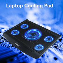 Load image into Gallery viewer, Portable 5 Fans Cooling Pad LED Light Radiator Coolpad Stand Laptop PC Notebook