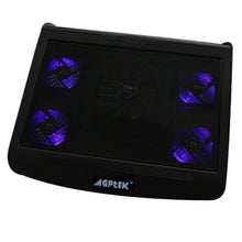 Load image into Gallery viewer, Portable 5 Fans Cooling Pad LED Light Radiator Coolpad Stand Laptop PC Notebook