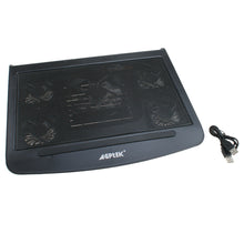 Load image into Gallery viewer, Portable 5 Fans Cooling Pad LED Light Radiator Coolpad Stand Laptop PC Notebook
