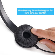 Load image into Gallery viewer, Call Center Hands-Free Noise Cancelling Corded Monaural Headset Headphone for Desk Telephone with 4-Pin RJ9 Crystal Head