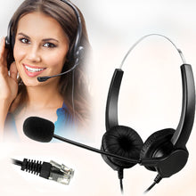 Load image into Gallery viewer, Call Center Noise Cancelling Corded Binaural Hands-free Headset Headphone With Microphone