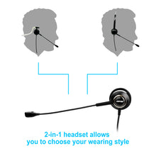Load image into Gallery viewer, Noise Canceling Headset Convertible RJ9 Earphone with Microphone Adaptor